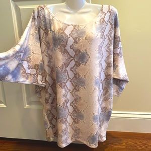 White Birch Snakeskin Print Top Large
